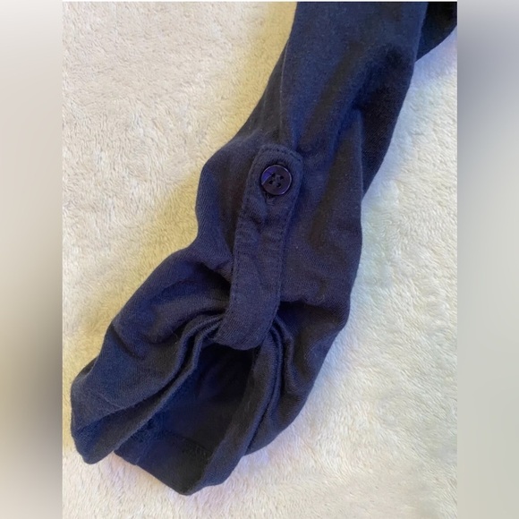 Verve Ami Navy Blue Embroidered V-Neck 3/4 Sleeve Tunic Blouse Top Women’s Small - Picture 7 of 8